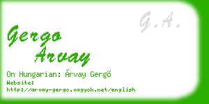 gergo arvay business card